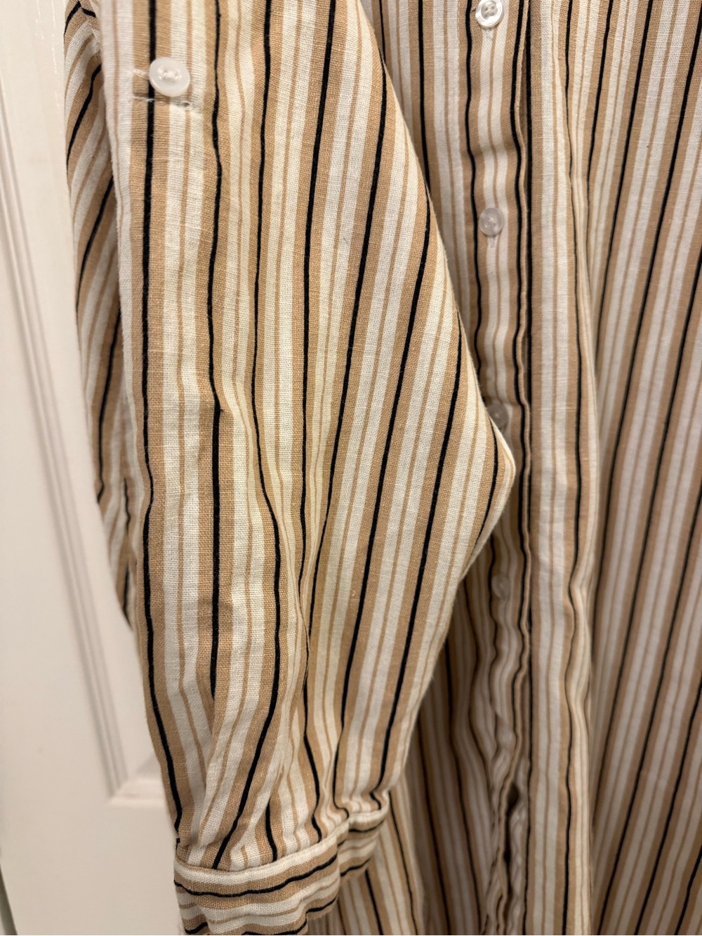 Jessica London Long Sleeve Button-Up baggie, oversized stripe shirt - Picture 6 of 8
